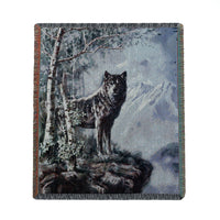 Timber Wolf Tapestry Throw